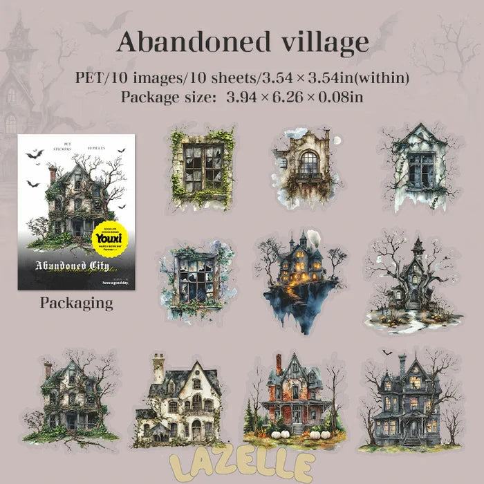 Gothic Scenery Creation Stickers Abandoned City