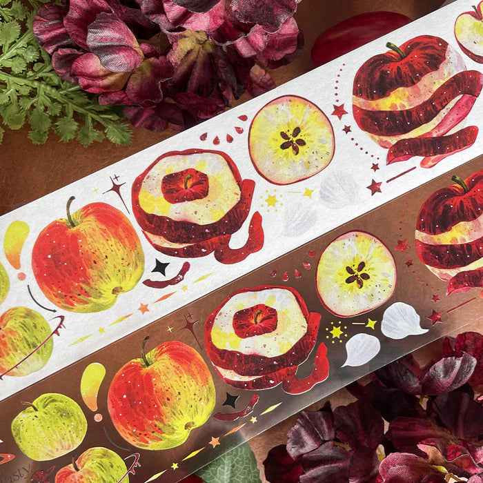 Vintage Floral PET Tape Apple Star Plant Fruit