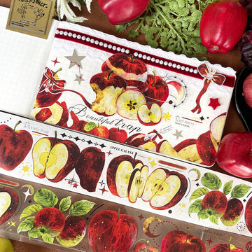 Vintage Floral PET Tape Apple Star Plant Fruit