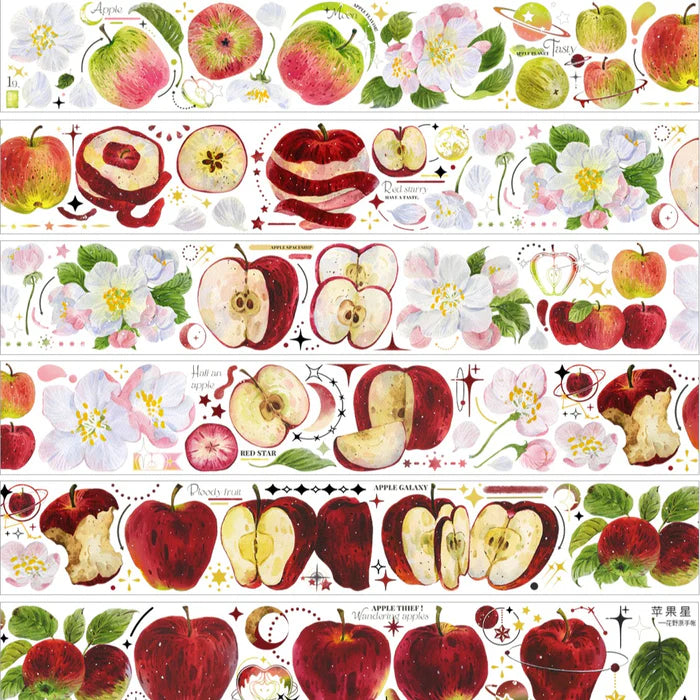 Vintage Floral PET Tape Apple Star Plant Fruit