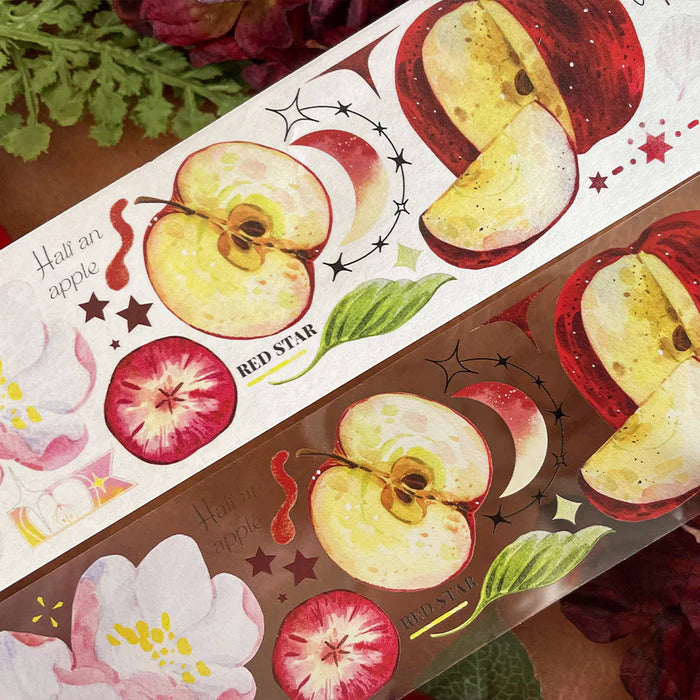 Vintage Floral PET Tape Apple Star Plant Fruit