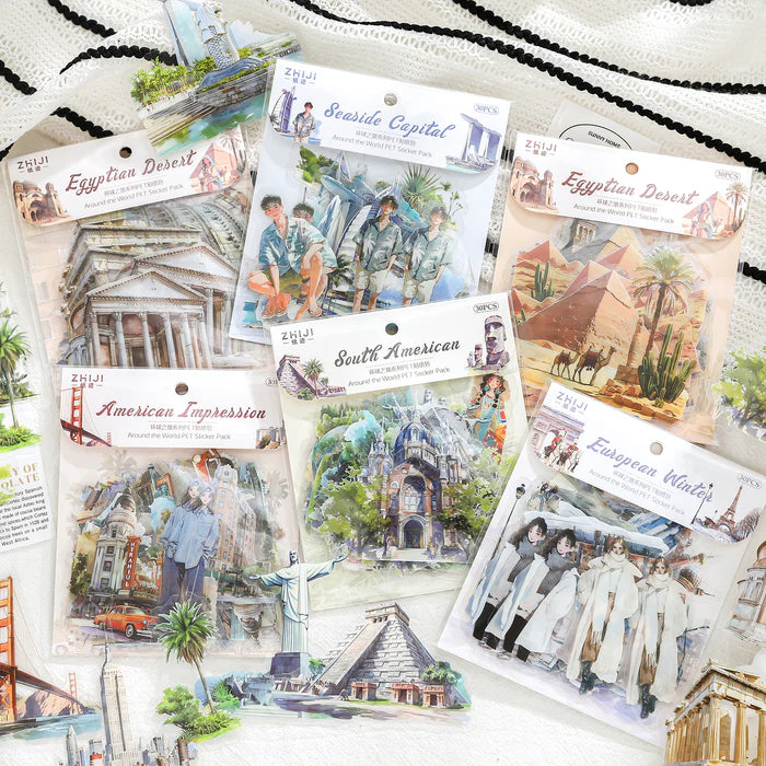 Travel Journal Stickers Around the World