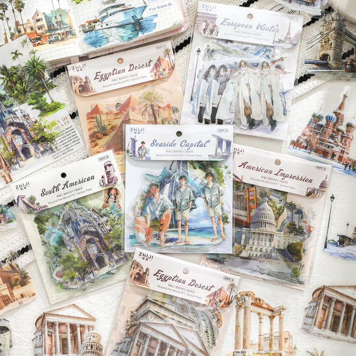 Travel Journal Stickers Around the World