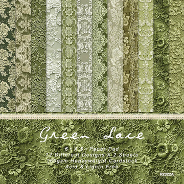 Vintage Background Paper Green Lace Craft Pack