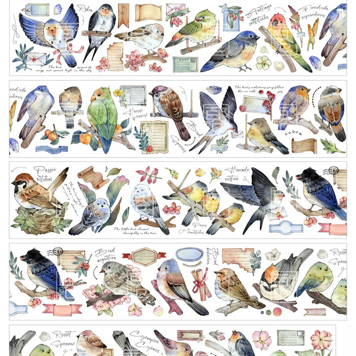 Bird Stickers PET Tape Retro Animal Style