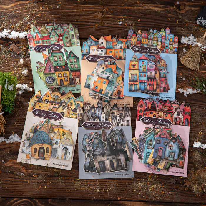 Cartoon Stickers Weird Cottage Retro