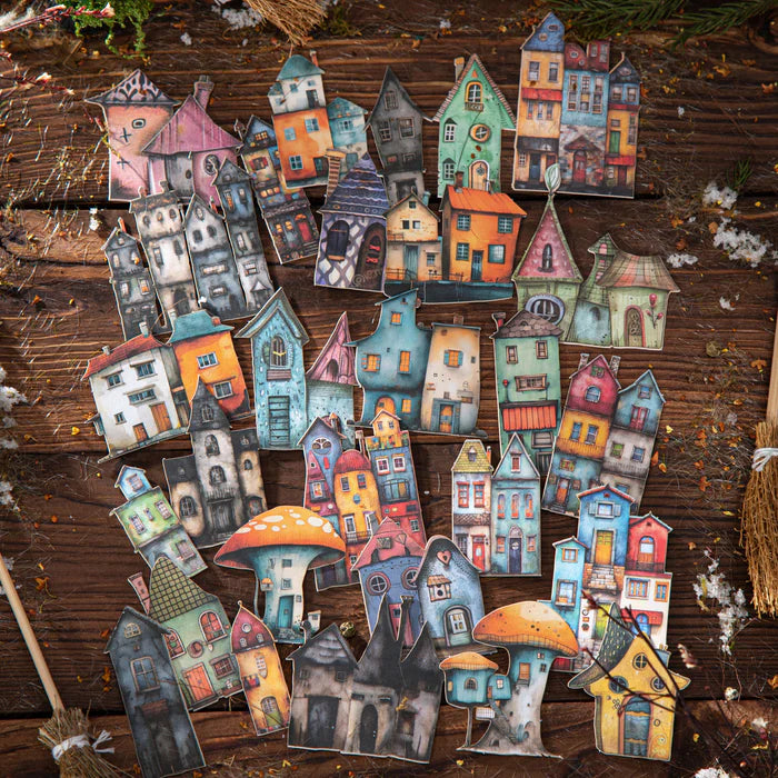Cartoon Stickers Weird Cottage Retro