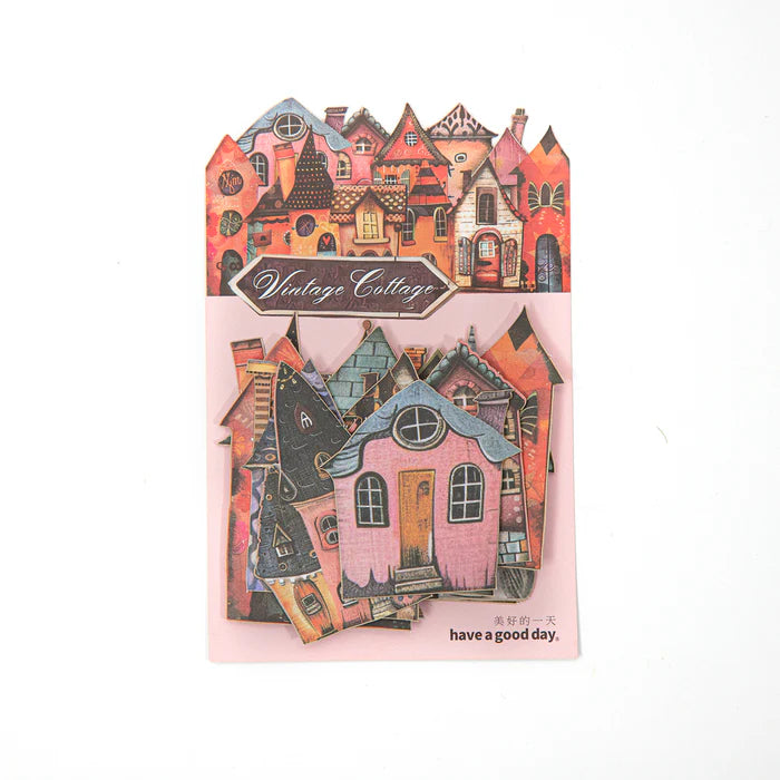 Cartoon Stickers Weird Cottage Retro