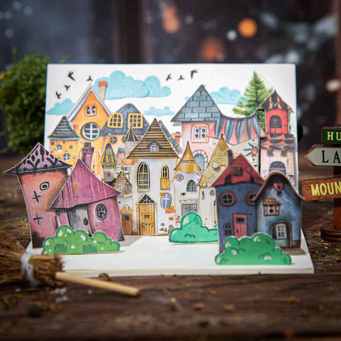Cartoon Stickers Weird Cottage Retro