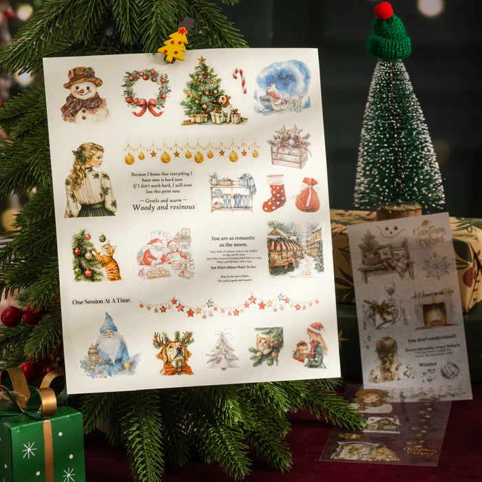Christmas Stickers Gift Book PET Washi Characters