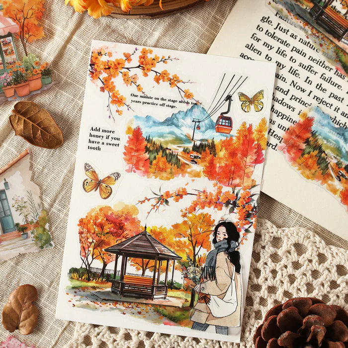 Seasonal PET Stickers Four Seasons String Song Series