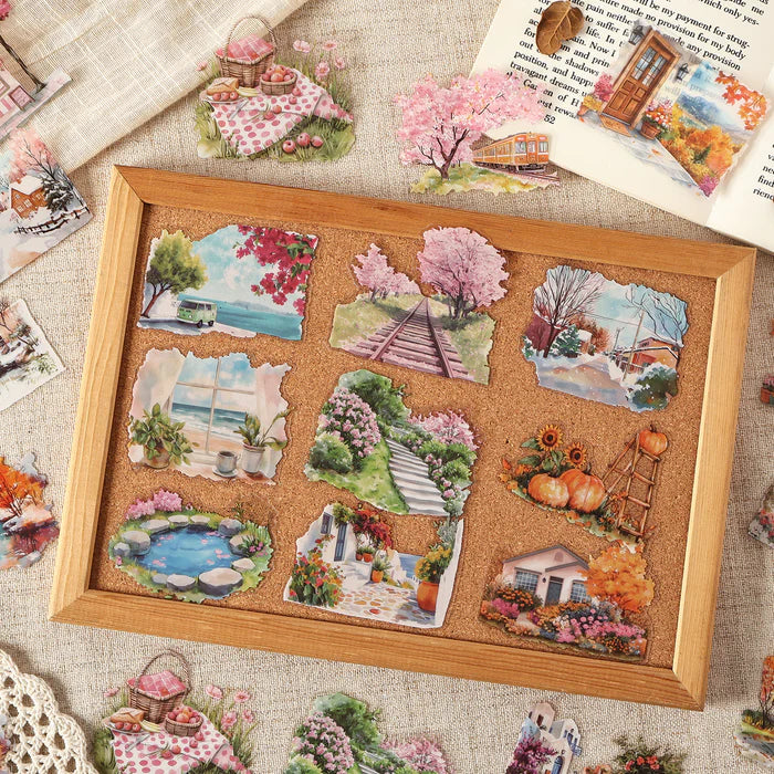 Seasonal PET Stickers Four Seasons String Song Series
