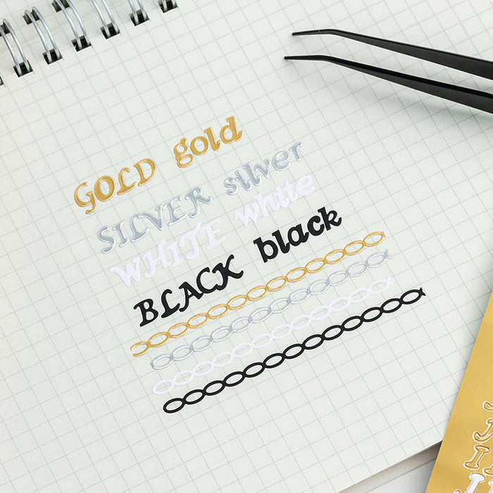 Gold and Silver Foil Alphabet Stickers for DIY Journaling and Scrapbooking