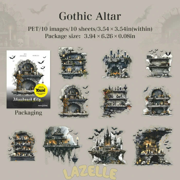 Gothic Scenery Creation Stickers Abandoned City