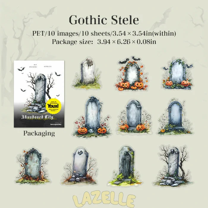 Gothic Scenery Creation Stickers Abandoned City