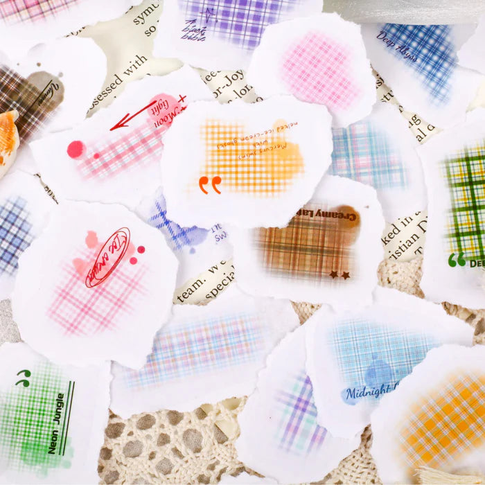 Cute Grid PET Stickers Background Set