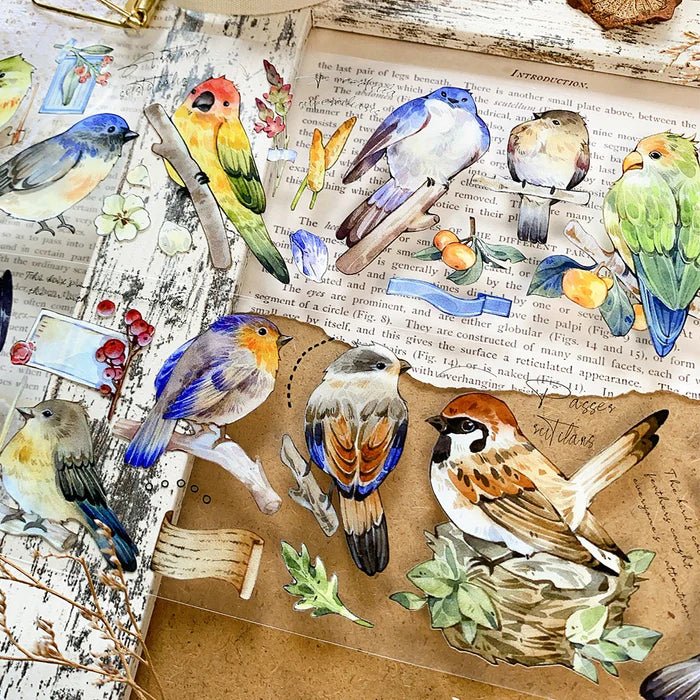 Bird Stickers PET Tape Retro Animal Style