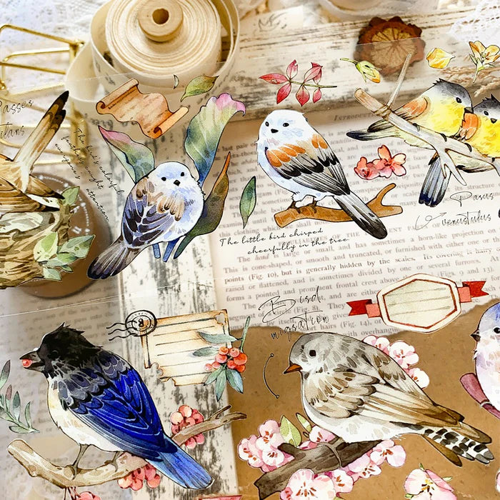 Bird Stickers PET Tape Retro Animal Style