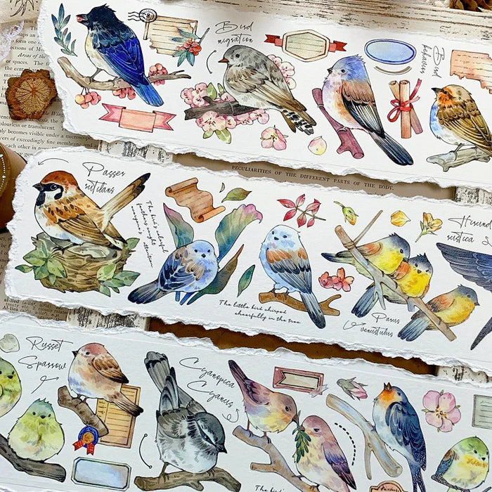 Bird Stickers PET Tape Retro Animal Style