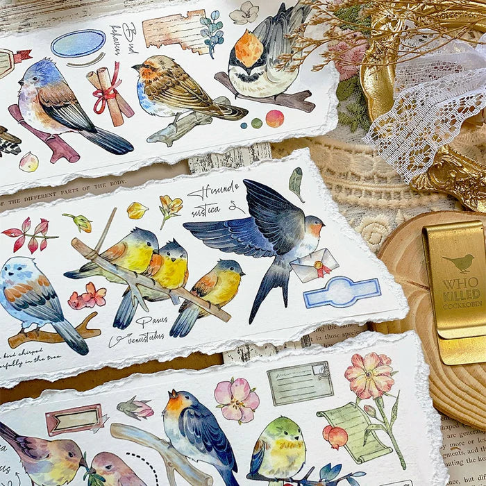 Bird Stickers PET Tape Retro Animal Style