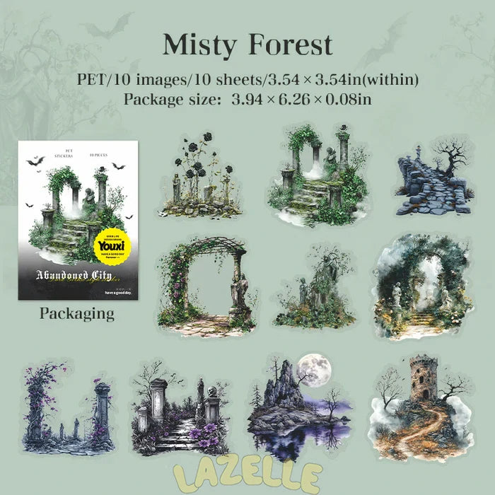 Gothic Scenery Creation Stickers Abandoned City