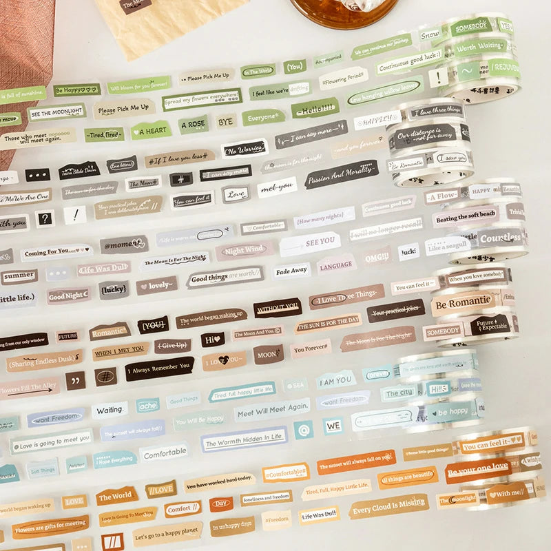 English Poem & Letter Tape Stickers – DIY Journal Pack