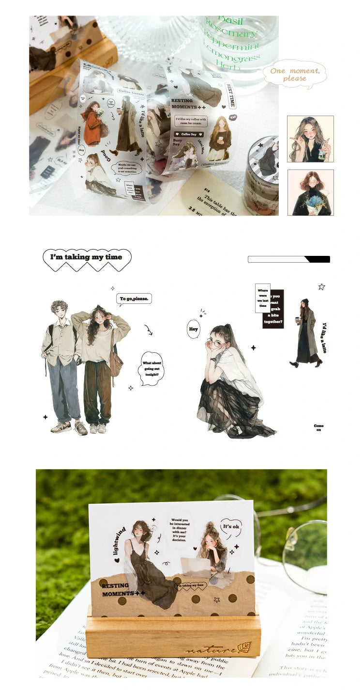 Watercolor Character PET Tape