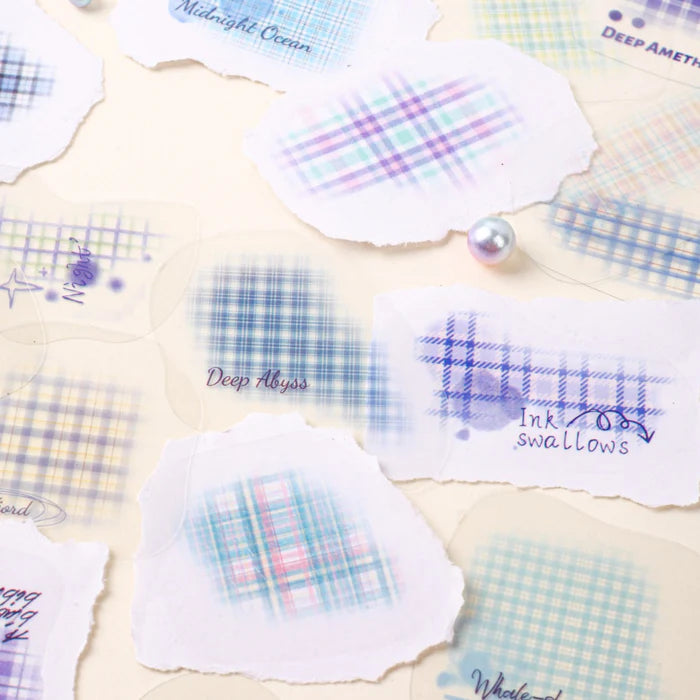 Cute Grid PET Stickers Background Set