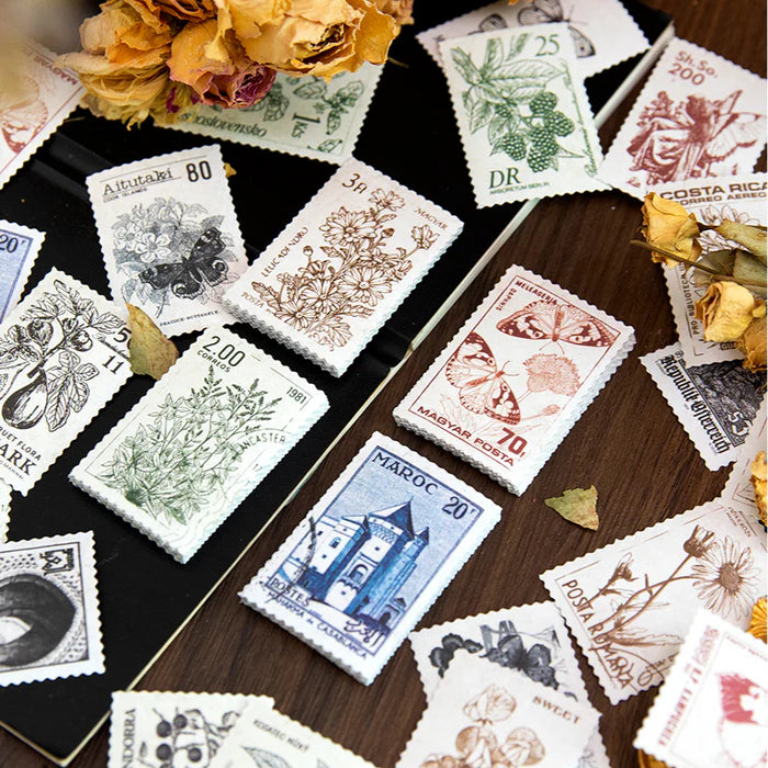 Romantic Washi Stickers Stamp Theme Floral Butterfly