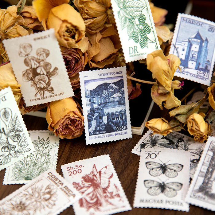 Romantic Washi Stickers Stamp Theme Floral Butterfly