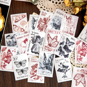 Romantic Washi Stickers Stamp Theme Floral Butterfly