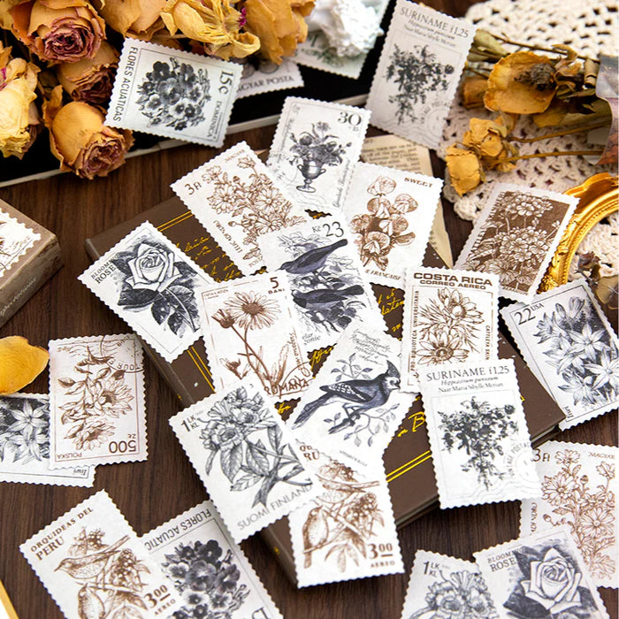 Romantic Washi Stickers Stamp Theme Floral Butterfly