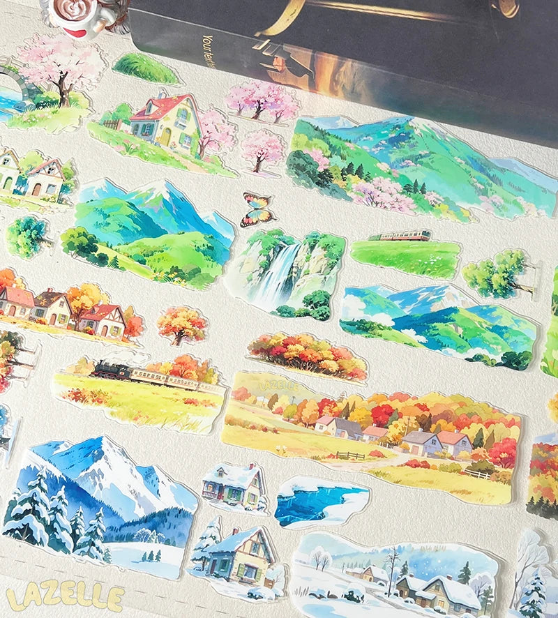 Landscape Tape-Spring / Summer / Autumn / Winter Town