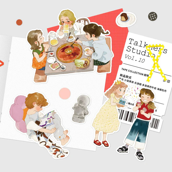 Character Stickers PET Subtle Glow Cute Storybook Style