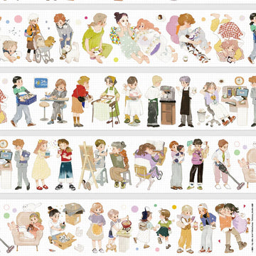 Character Stickers PET Subtle Glow Cute Storybook Style