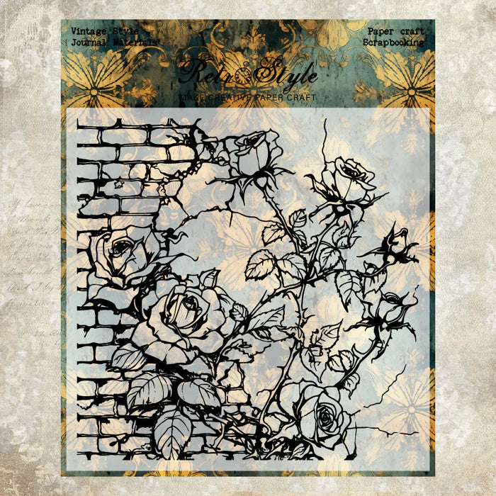 Botanical Silicone Stamps Butterfly Sonata Retro Wall Rose