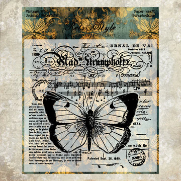 Botanical Silicone Stamps Butterfly Sonata Retro Wall Rose