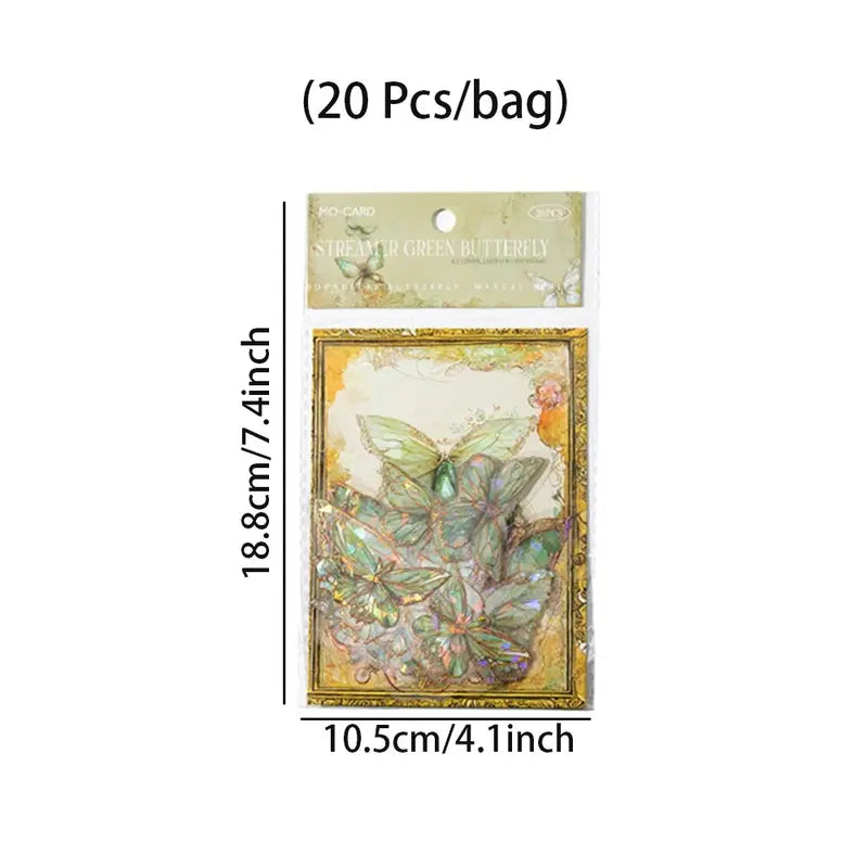 Ice Crystal Laser Gold Butterfly PET Sticker Pack