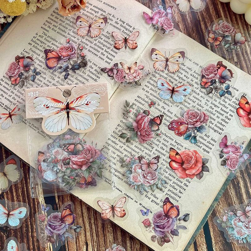 Butterfly Pattern Stickers – 30pcs DIY Decorative Pack