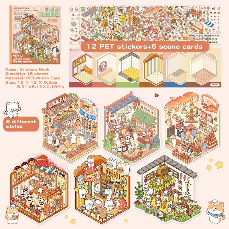 3D Scene Sticker Book Set